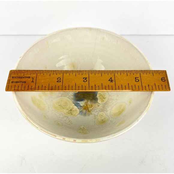 White Porcelain Crystalline Glazed 5.5in Bowl Hand Thrown - Picture 4 of 8